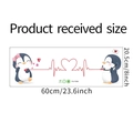 Detailed size chart for penguin wall decals showing 60cm by 20.5cm layout dimensions - 20.5*60CM