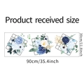 Dimensions détaillées des stickers muraux fleurs de pivoine bleue avec motif de grille - 30*90cm/fx-d321