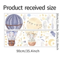Detail view of cartoon elephant hot air balloon wall decal dimensions in 30x90cm sheets - Cartoon Elephant Hot Air Balloon Style (FX-C287)