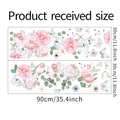 Detailansicht der Blumenwandaufkleber mit zwei Blättern und Maßen des erhaltenen Produkts - 30*90CM*2PCS Layout