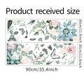 Detalle de las dimensiones de las láminas de pegatinas de pared de flores y mariposas - Estilo Flores Mariposa Suculenta (FX-C272) / Tamaño de Diseño Estándar