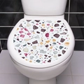 Top view of modern colorful terrazzo pattern self-adhesive toilet lid cover sticker - Colorful Terrazzo (M-44)