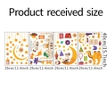 Detailed sheet dimensions showing four 40x29cm moon and star cartoon wall stickers - 29x40cm (Set of 4)