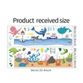 Detailweergave van de lay-out van de cartoon oceaanwereld muurstickers met zeedieren - Oceaanwereld Puzzelstijl (MG9140)