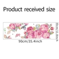Foglio dettagliato di adesivi murali con rose rosa e foglie, 30x90cm per decorazione casa - Layout 30*90CM