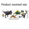 Vinilos decorativos de dinosaurios animados de 90x30 cm para cuarto de niños y bebés - Tema T-Rex Estegosaurio (FX-D105)