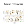 Detailed dimensions of white magnolia flower wall stickers showing height of 70cm and width 24cm - 25x70cm (2 Pcs)