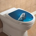 Self-adhesive toilet lid sticker featuring a realistic humpback whale in deep blue sea - Deep Sea Humpback Whale (M-42)