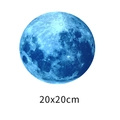 Glow-in-the-dark blue moon wall sticker for home decor in 20x20cm size - Blue Glow Moon