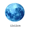 Luminous blue moon wall sticker with crater texture in 12x12cm circular variant - Blue Glow Moon