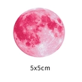 5x5cm pink luminous moon wall sticker with detailed craters for home decoration - Pink Glow Moon