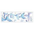 Detailed watercolor mermaid tail wall decal with dreamy blue and purple aesthetic - 30x90cm Layout
