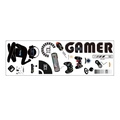 Gamer wall sticker set with controllers and loading progress bars for boys room decor - Gaming Culture Theme (MG993-45)