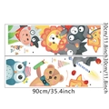 Detailansicht der 30x90cm Wandsticker mit Cartoon-Tieren wie Löwen und Eulen - 30x90cm