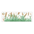 Natur Wandaufkleber MG93-4 mit grünem Gras und bunten Schmetterlingen auf weißem Hintergrund - 30x90cm Layout