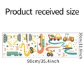 Wandsticker mit Cartoon-Baustellenfahrzeugen, Bagger und Kran Motive 30x90cm - 30*90CM Layout
