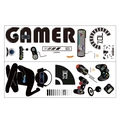 Gamer muursticker set met speler silhouet en diverse kleurrijke controllers - 30*90cm*2pcs