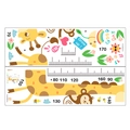 Dettaglio dell'adesivo murale giraffa con scala di misurazione da 70 cm a 170 cm - 30*90cm*2pcs