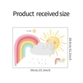 Detaillierte Maßtabelle für Regenbogen Wandtattoo Aufkleber mit 39cm x 28,6cm Größe - Cartoon Regenbogen Wolke Stil (FX-F89)