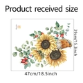 Detailed size guide for sunflower and bird wall sticker showing dimensions 47cm by 39cm - 39*47cm Layout