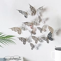 Detaillierte silberne 3D-Hohl-Schmetterling Wandaufkleber in Lifestyle-Dekoration - Silber