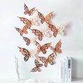 Detailansicht der 3D Schmetterling Wandaufkleber in Roségold für die Dekoration - Roségold