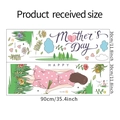 Detailsicht zweier 30x90cm Muttertags-Wandaufkleber mit Blumen und Happy Mother's Day Text - 30*90CM*2PCS Layout