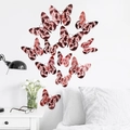 Set di 12 farfalle decorative 3D in oro rosa con texture floreale per decorazione d'interni - Oro rosa