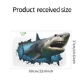 Detailed dimension guide for 3D broken wall shark wall sticker measuring 60cm by 37cm - 37*60cm Layout