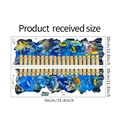 Unrolled 3D underwater ocean world floor stickers with dolphins and fish for nursery - 30*90CM*2PCS Layout