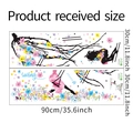 Detail view of flower swing girl wall decal layout with size markings on white background - Layout