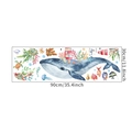 Stickers muraux baleine aquarelle kit de 90x30cm pour décoration de chambre d'enfant - Mise en page 30*90CM