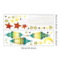 Detailblatt mit Stern-, Mond- und Lampion-Wandaufklebern für Ramadan-Heimdekoration - 30x90cm
