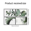 Detail van tropische groene bladeren en bos-eland muurstickers met afmetingen - Lay-out Grootte