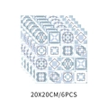 Dettaglio di adesivi per piastrelle geometrici blu e bianchi 20x20cm set da 6 - 20*20cm