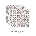 Set di 6 adesivi per piastrelle marroni geometrici per cucina e bagno 20x20cm - 20x20cm (6 Pezzi)