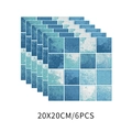 Stickers carrelage mosaïque bleue 20x20cm cuisine salle de bain, lot de 6 pièces - 20*20cm*6