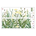 Vista dettagliata degli adesivi murali MG9131 con farfalle e motivi floreali di erba - 30*90cm*2pcs