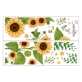 Hello Sunshine sunflower wall decals with vibrant yellow petals and green leaves - Sunflower Style / Layout Specification