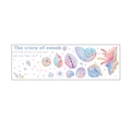 Self-adhesive watercolor seashell wall decals in macaron pink and blue for kids room décor - 30x90cm Layout