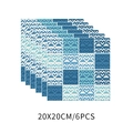 Dettaglio di 6 adesivi per piastrelle a mosaico geometrico blu da 20x20cm - 20x20cm