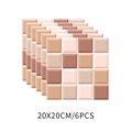 Detailed view of 6 pieces 3D orange grid tile stickers 20x20cm with textured relief surface - 20*20cm*6