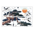 Detail of Chinese style wall sticker MG9030A/B with cranes, pines, and red sun art - 30*90CM*2PCS/MG9030