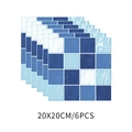 Detalle de set de 6 pegatinas de azulejos autoadhesivas mármol azul de 20x20cm cada una - 20*20cm*6