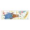 Detailansicht der Aquarell-Wandsticker mit Bär, Hase und Fuchs auf weißem Hintergrund - 30x90cm Layout / Bunt