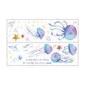 Macro detail of watercolor starfish and jellyfish wall decals with quote stickers - Jellyfish Starfish Theme (MG9121)