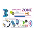Detail view of game controller and headset wall stickers for gamer room decor - Gaming Theme Pattern (MG9069)