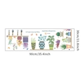 Adesivi murali cactus e piante grasse acquerello con attrezzi su foglio 30x90cm - Stile di Layout Standard (MG93-30)