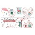 Pink Flamingo and Dreamcatcher DIY Wall Sticker Set in Nordic Style MG9075 - Flamingo Dreamcatcher Geometric Frame (MG9075A/B) / Layout Size 30cmx90cm