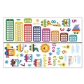 Sticker mural éducatif détaillé avec animaux de dessin animé et tables de calcul - 30x90cm 2 Feuilles (MG9037)